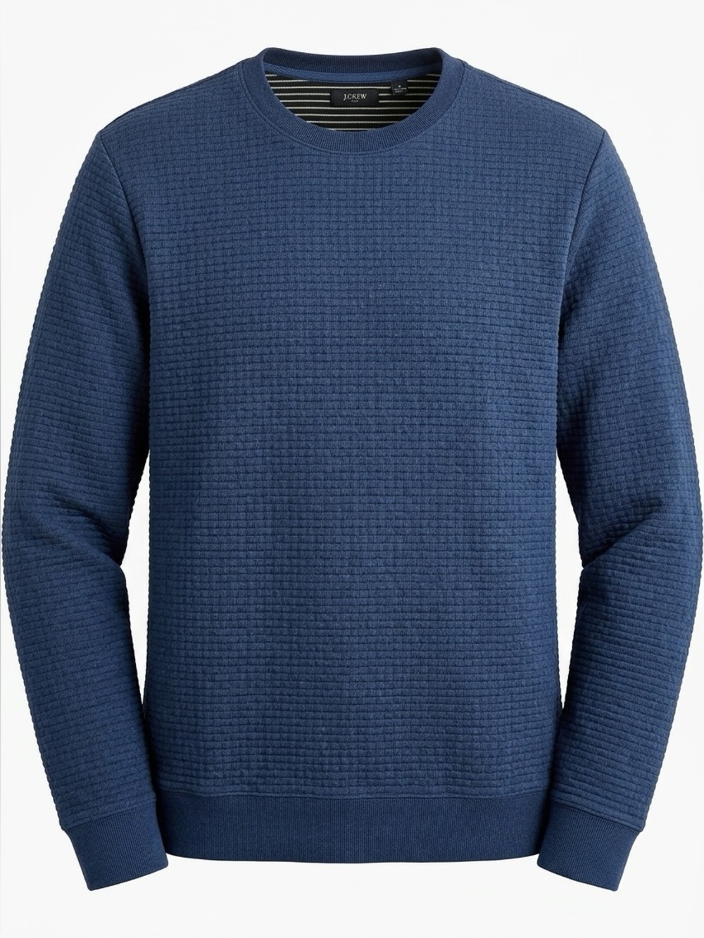 Singer + Sargent Los Angeles ribbed navy blue crew neck sweatshirt